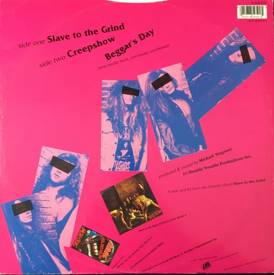 SKID ROW SLAVE TO THE GRIND 12'' VINYL ATLANTIC RECORDS A7603(TX) 1991 UK FIRST - Image 2 of 4
