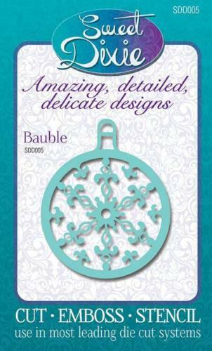 Sweet Dixie intricate Die 6cm Filigree Christmas Bauble Cut & embossing SDD005