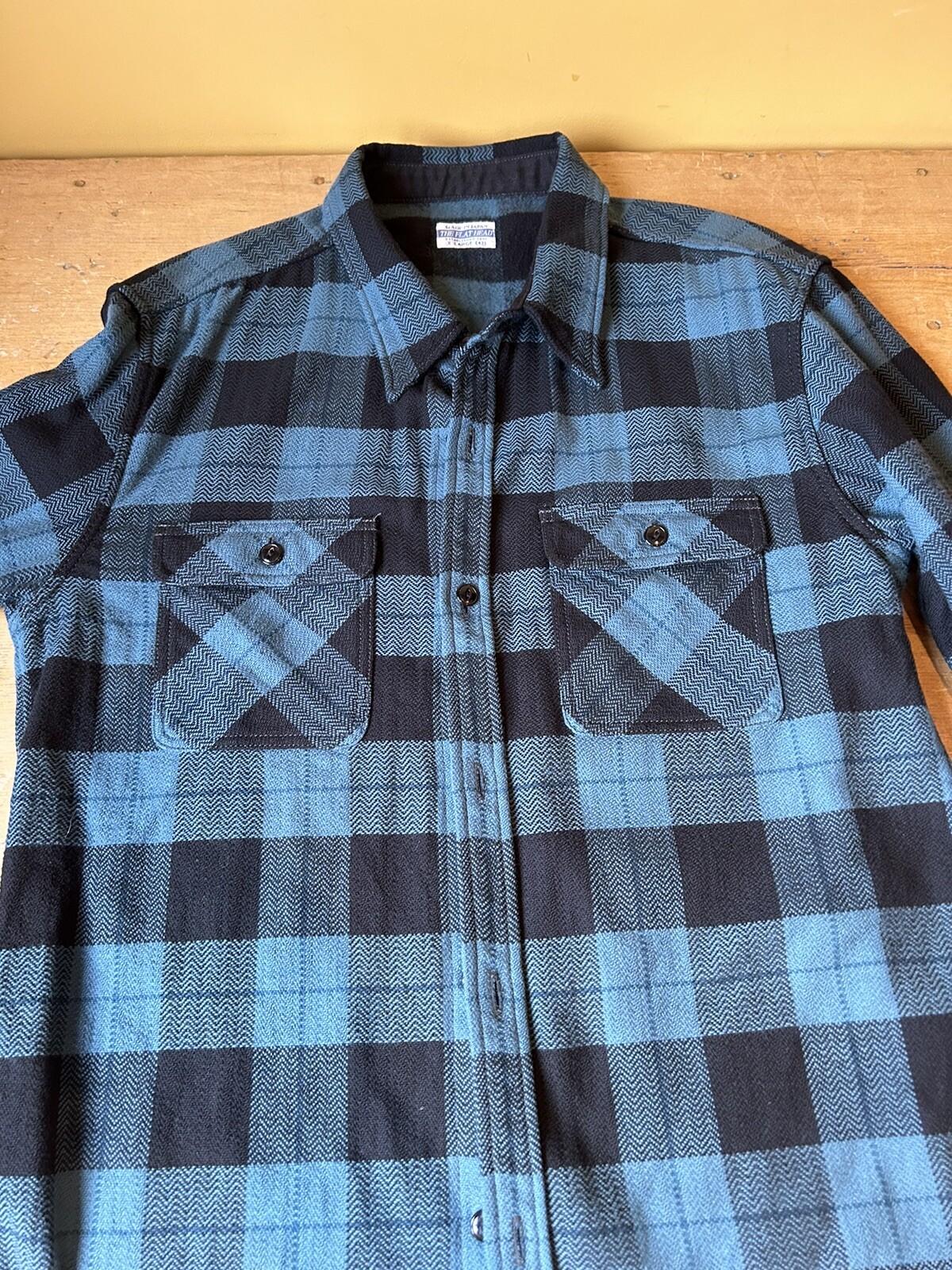 The Flat Head Flannel work Shirt turquoise/black, 42 Japan Made, Iron Heart eBay