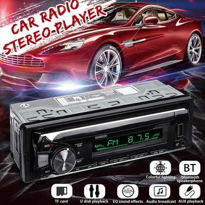 Car Bluetooth In Dash Stereo Radio Player Aux Input Receiver Sd
