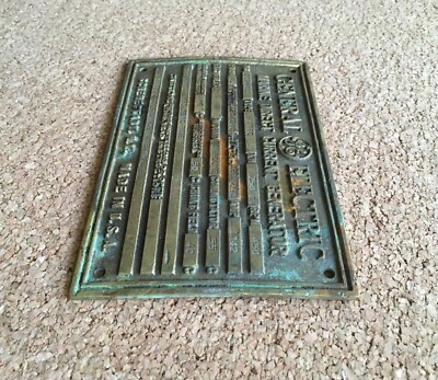 GENERAL ELECTRIC 等 アルミ ネームバッジプレート Vintage Metal Plaque Badge Tag General Electric Marine Direct
