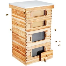 Bee Hive 40 Frame Bee Hives Starter Kit with Transparent Acrylic Windows