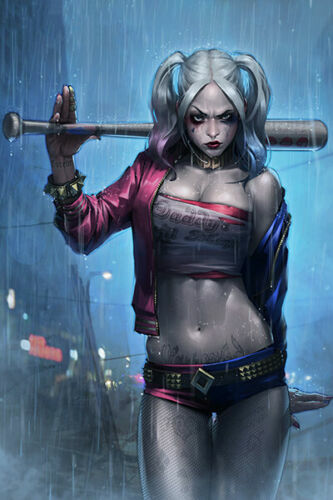 Poster / Toile Harley Quinn – Art Mural DC Comics, Impression Canvas Sans Cadre (#2552)