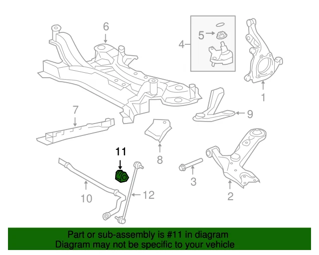 ПОДЛИННЫЙ OEM TOYOTA RAV4 SCION xA правый передний стабилизатор бар втулка 48815-42100 - Изображение 4 из 4
