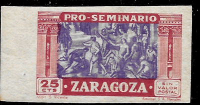 Spain 1945 Zaragoza LOCAL Pro-Seminario POST STAMP 25 CTS MNH🔥 | eBay
