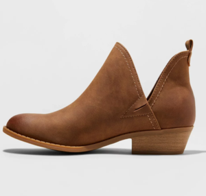 brown cut out ankle boots