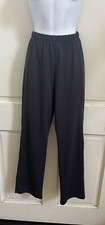 ATHLETA Dark Charcoal Gray Elastic Waist Straight Leg Poly Knit Fitness Pants S