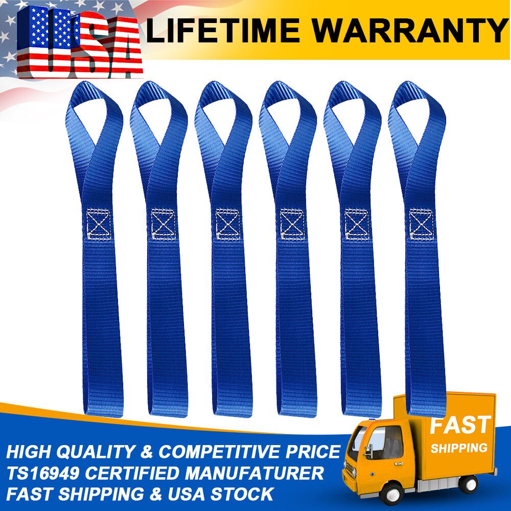 6Pcs Soft Loop Tie Down Straps Ratchet 4500LBS Heavy Duty Motorcycle