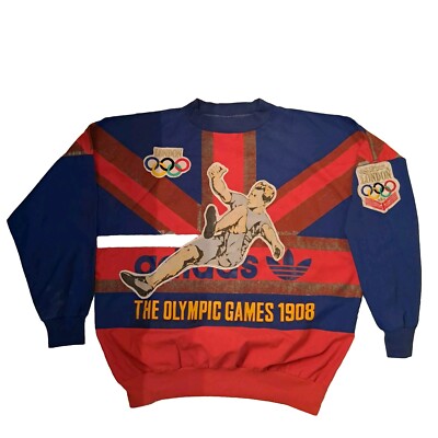トップス adidas 80s Olympic sweat Rare Vintage 80s Adidas 1908 1948 London Olympics Men's