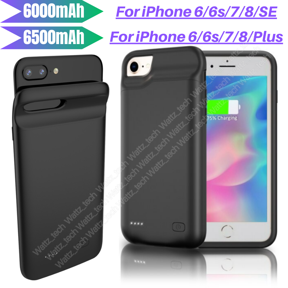 6500mAh Battery Charger Case Power Bank Charging Cover For iPhone