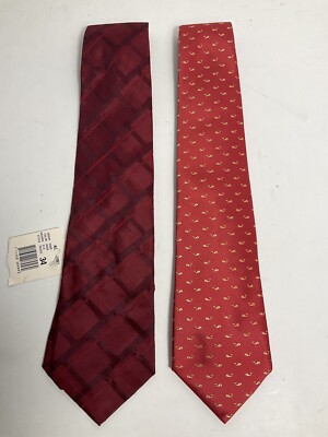 Lot Of 2 Escada/Ferragamo Men s Ties 100% Silk New Never Worn Made In Italy