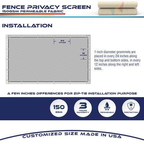 4' 6' 8' Tall Privacy Fence Screen Windscreen Home Pool Yard Garden Shade Cover - Picture 45 of 72