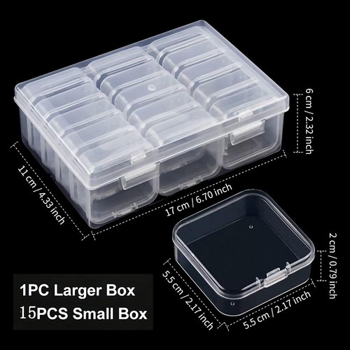 12-30Pcs/Box Clear Plastic Bead Storage Containers with Lid Jewelry Craft Box - Picture 15 of 24