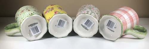 CERTIFIED INTERNATIONAL Set of 4 ENGLISH GARDEN Coffee Mugs Cups Floral Chic NWT - Picture 3 of 9