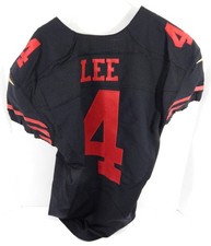 2015 San Francisco 49ers Andy Lee #4 Game Issued Black Jersey Color Rush 44 26