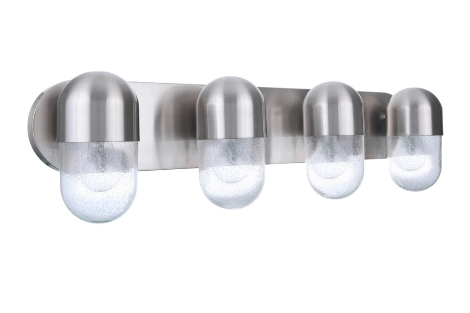 Luz de tocador de baño Craftmade 55004 Pill 4 luces 31"W - níquel Foto 2 de 4