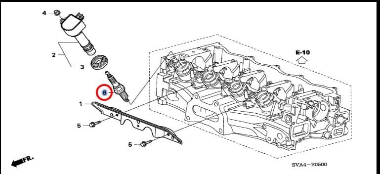 Honda OEM Spark Plug NGK IZFR6K-11S 2006-2011 Civic OEM# 9807B-561BW