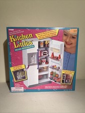 New Vintage Kitchen Littles Deluxe Refrigerator by Tyco Barbie Size Complete NIB