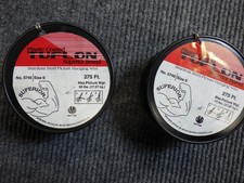 New No. 6 plastic coated stainless steel picture hanging wire 275ft lot of 2