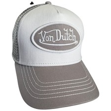 Von Dutch Mesh Snapback Trucker Hat GREY/WHITE One Size - BRAND NEW W/ TAGS 