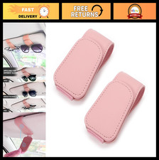 2Pcs Magnetic Sunglass Holder Clip for Car Visor, Leather Eyeglass Hanger  Tick