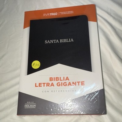 Santa Biblia RVR 1960 Letra Gigante, Negro Piel Fabricada.