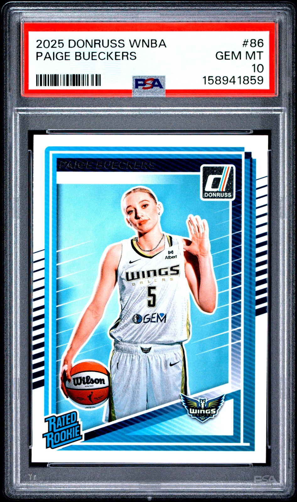 2025 PANINI DONRUSS WNBA #86 PAIGE BUECKERS ROOKIE RC PSA 10 view 1