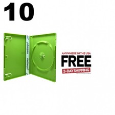 10 STANDARD Solid Green Color Single DVD Cases ** 1-3 DAY
