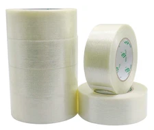 6PACK Reinforced Packing Tape, 5.5Mil 2Inx 60Yds, Heavy Duty Fiber Strapping Adh