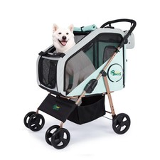 Dog Stroller with Upgraded 4 Wheels, 3 in 1 Foldable Pet Stroller for Medium ...