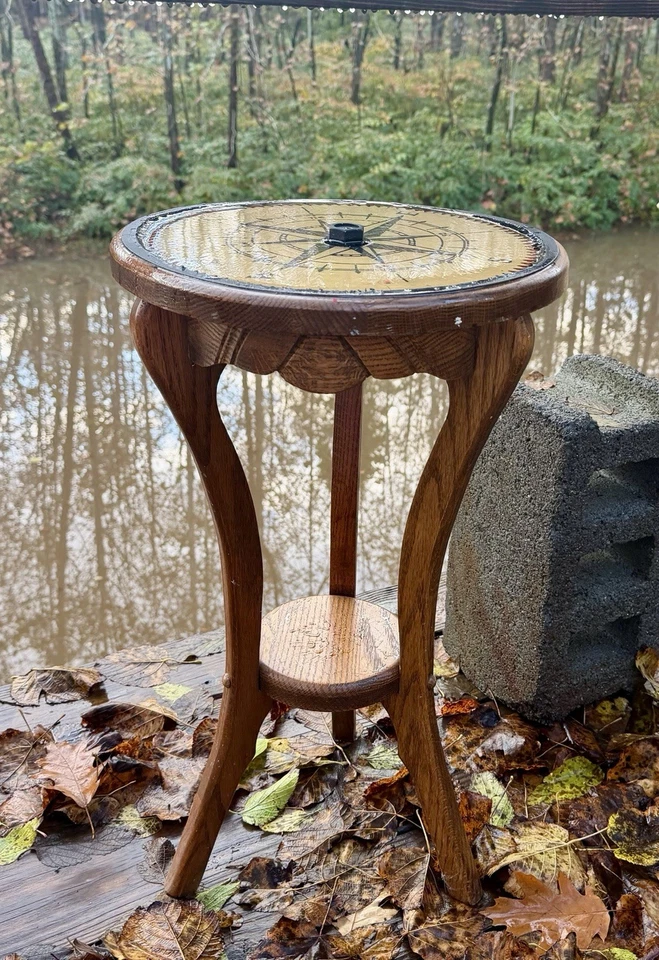 实木边桌,手工制作带 12 英寸斜角锯片,环氧树脂,激光雕刻机 — 第 2/4 张图片