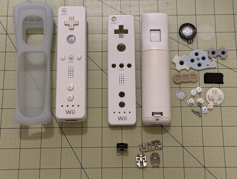 Nintendo Wiimote + Parts + NEW Wii Battery terminals & Nunchuck Port