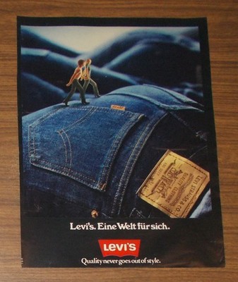 Seltene Werbung vintage LEVI'S Jeans - Eine Welt für sich 1978