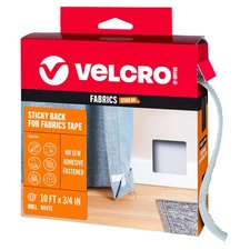 VELCRO Brand Sticky Back for Fabrics, 10 Ft Bulk Roll No Sew Tape with Adhes...
