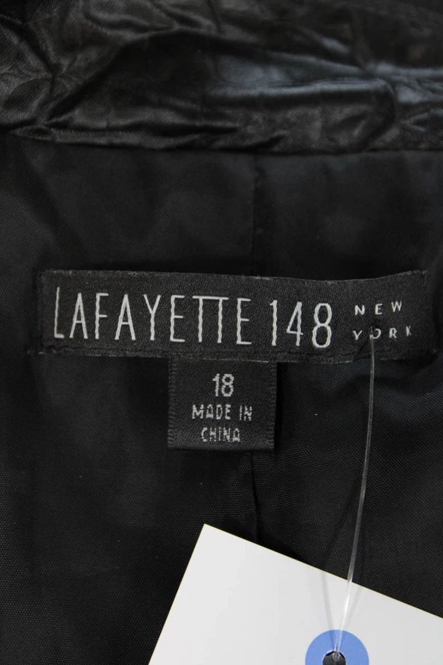 Jaqueta Lafayette 148 New York Feminina Gola Texturizada Manga Longa Preta Tamanho 18 - Imagem 4 de 4