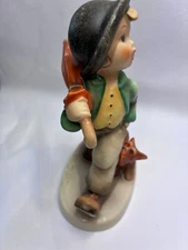 Goebel Hummel Figurine “Out for a Stroll” Boy with Dog – Germany –Damage Vintage