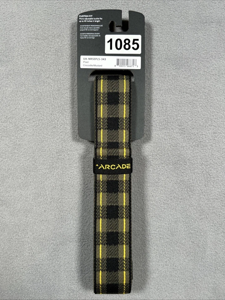 Cinturón ARCADE Adventure Ajuste Personalizado Rendimiento Elastizado Cuadros Cocodrilo/Mostaza Foto 2 de 3