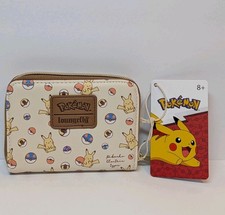 Loungefly Pok mon Pikachu Wallet Chibi Style Cute Zip Around Poke Balls NWT