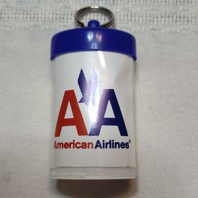American Airlines AA Logo Keychain Flashlight Blue White Made in USA