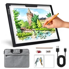 Rechargeable A4 Light Box with Padded Case,led Light pad with Built-in Stand ...