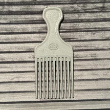 Vtg Goody Plastic Textured Reptile Print Hair Pick Comb Lift USA Grey 6.75 Inch