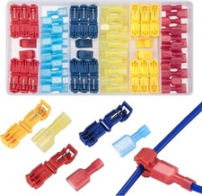120 Pcs T Tap Wire Connectors Quick Splice Electrical Terminals Self Stripping