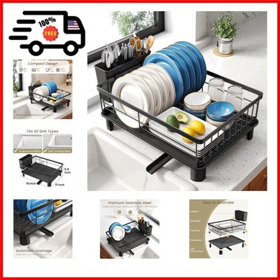 Dish Drying Rack - Small Dish Rack for Kitchen Counter, Stainless Steel