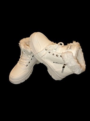 Damenstiefel Boots Gr 42 Weiß Neu Winterschuhe Plüsch Stiefel Schuhe Warm Teddy