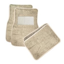 4PCS Car Floor Mats, Anti-Slip Waterproof Car Carpets with Safety Heel Beige