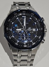 Casio Edifice EF-539D-1A2 | Black & Blue Chronograph Watch | Stainless Steel Ban