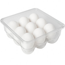 Clear Stackable 12 Egg Holder with Lid   Plas...