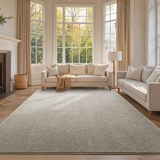 FinRe c 6x9 Washable Area Rugs for Bedroom Living Room, Low Pile Thin Rug Sol...