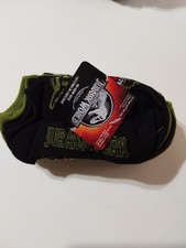 NWT Jurassic World/Park No Show Socks Size M Youth Child Stretch Dinosaurs 2019