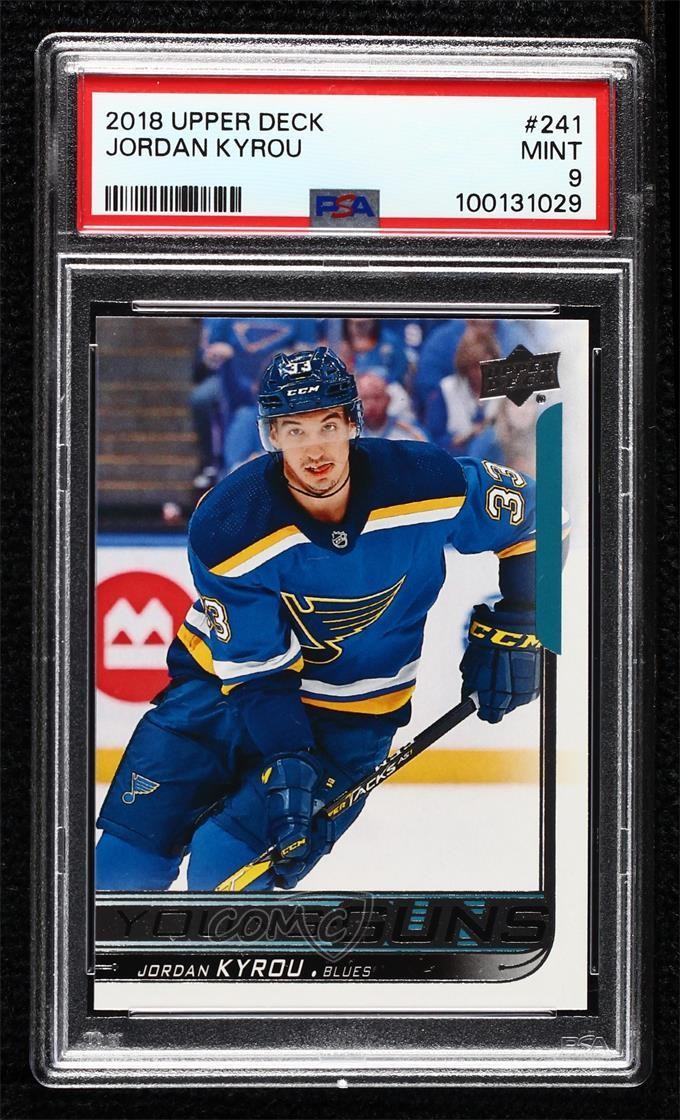 2018-19 Upper Deck Young Guns Jordan Kyrou #241 PSA 9 MINT 1c0e